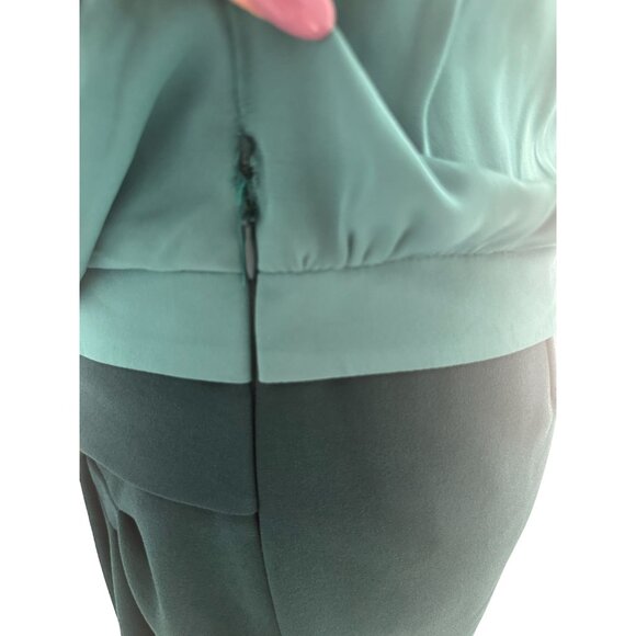 DIANE VON FURSTENBERG DVF Colorblock Green Teal Silk Blend Dress Size 6 - Picture 9 of 9